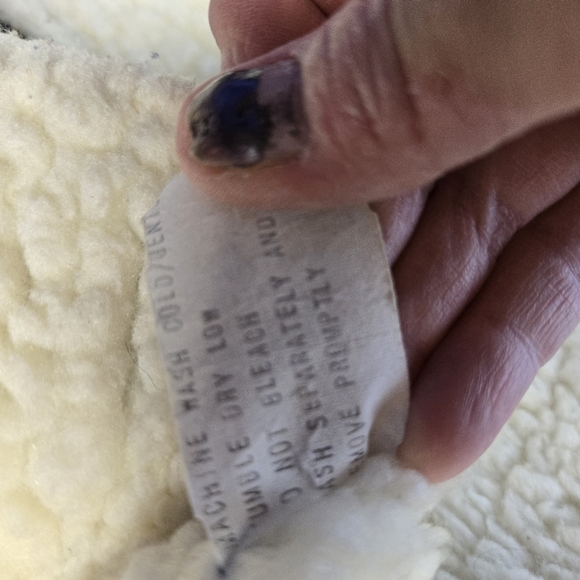 Vtg 70s Nelson blue jean denim fleece shearling vest - Picture 3 of 11